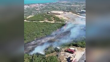 Bursa'da yanan bölge havadan görüntülendi!