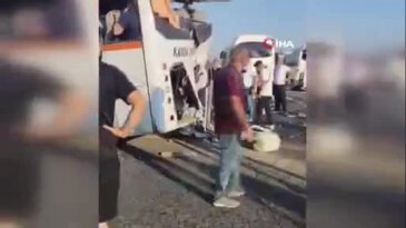 Zincirleme kaza! yolcu otobüsü yoldan çıktı, yaralılar hastaneye kaldırıldı