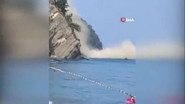 Denizde yüzenler ölümle burun buruna geldi! Bursa'da korkutan heyelan