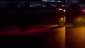 Bursa'da motosiklet üzerinde akılalmaz hareket! Yatarak ilerledi...