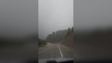 Bursa'da sağanak etkisini artırdı! Doğancı Barajı yolunda sürücüler zor anlar yaşadı