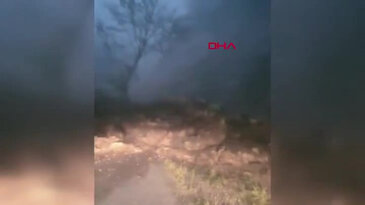 Bursa Uludağ yolunda heyelan!