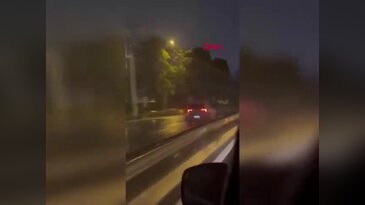E-5'te kazaya davetiye çıkaran anlar kamerada! Dakikalarca ters şeritten gitti