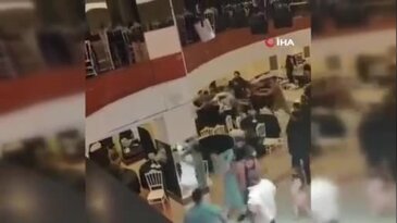 Düğün salonu değil adeta boks ringi! Takı sebebiyle çıkan rezillik...