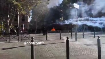 Fransa'dan gelen görüntüler korkunç! Polisin çaresizliği kamerada