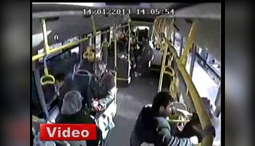 İstanbul'da otobüsteki dehşet kamerada
