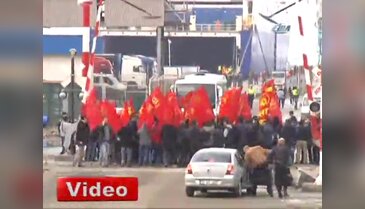 İskenderun Limanı'nda patriot eylemi