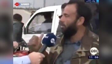 Suriyeli muhabirin soğukkanlılığı