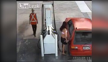 Benzin çalmaya çalışırken