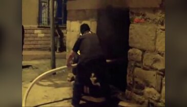 Hamamda yangın paniği