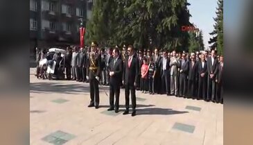 Çorum'da gergin tören