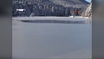 Bolu'da göl dondu