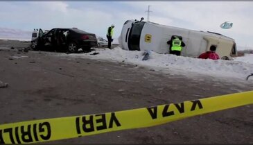 Öğrenci servisiyle otomobil çarpıştı: 1 ölü, 27 yaralı
