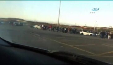"Drift yapayım" derken izleyicilerin arasına daldı