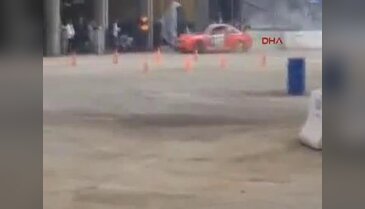 Drift yaparken çocuğa çarptı