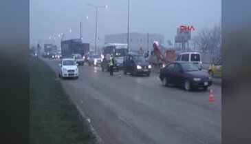 İnegöl de kaza ucuz atlatıldı