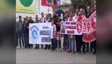 Bursa'da Samsunspor taraftarı TFF yönetimini istifaya çağırdı