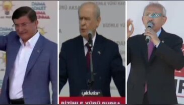 Üç liderden miting