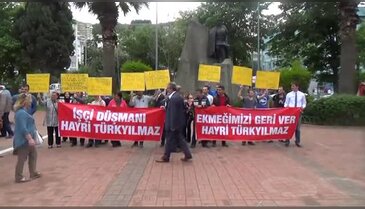 İşten çıkarılan işçiler Mudanya Belediyesi'ni protesto etti
