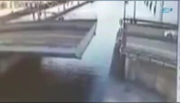 Cip açık köprüden böyle uçtu
