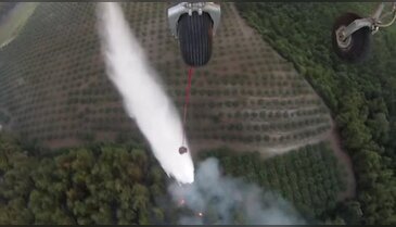 Bursa'da yangın helikopterden böyle görüntülendi!