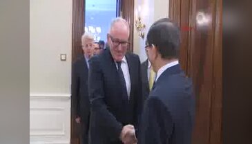 Davutoğlu  AB Komisyonu Başkan Yardımcısı Frans Timmermans'ı kabul etti