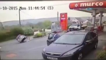 Kadın sürücü istemeden de olsa şov yaptı