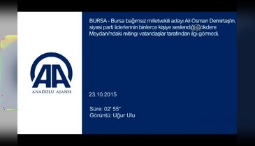 Bursa'da boş meydanda tek kişilik miting