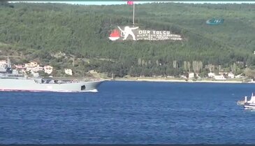Rus savaş gemisi Çanakkale'den geçti