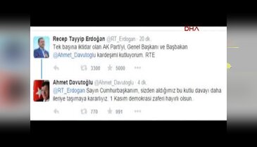 "Tek başına iktidar olan AK Parti'yi, Genel Başkanı ve Başbakan Ahmet Davutoğlu kardeşimi kutluyorum"