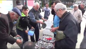 2 ton hamsi dua karşılığında dağıtıldı