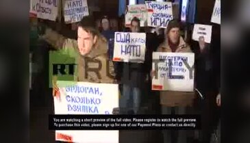 Moskova'da Türkiye Büyükelçiliği önünde protesto gösterisi