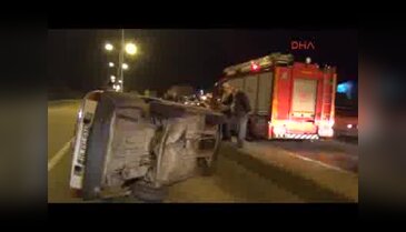 Bursa'da TIR ile çarpışan otomobil su kanalına düştü