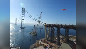 İzmit Körfez Geçiş köprüsünün havadan görüntüleri