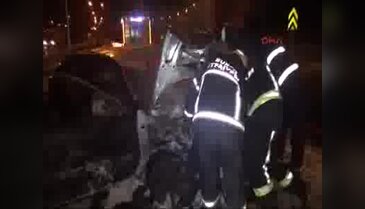 Bursa'da yolun ortasında alev alev yandı!