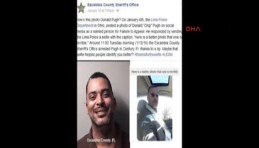 Polise selfie gönderen zanlı Florida'da yakalandı
