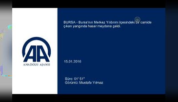 Bursa'da röportaj sırasında camide yangın paniği