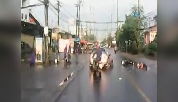 Tayland'da ilginç kaza kamerada!