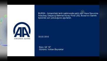 Ankara'da şehit olan asker, Bursa'da son yolculuğuna uğurlandı