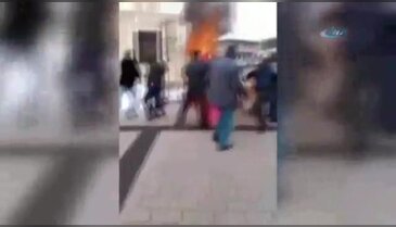 Protesto için kendini yaktı