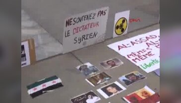 BM önünde Esad protestosu
