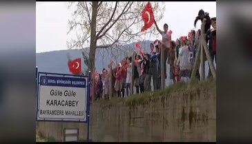 Bursa'da şehit babaya son dokunuş