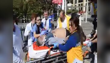 Adliye asansöründe kalp krizi geçirdi