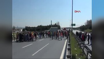 İstanbul'da yol kapama eylemi