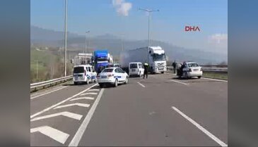 TEM'de ters yönde giden sürücü trafik durdurularak yakalandı