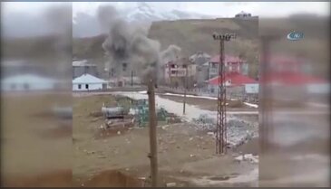 Teröristlerin kaldığı bina vuruldu