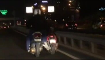 Motosikletlilerin tehlikeli yolculuğu