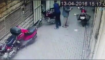 Motosiklet hırsızının rahatlığı şaşırttı