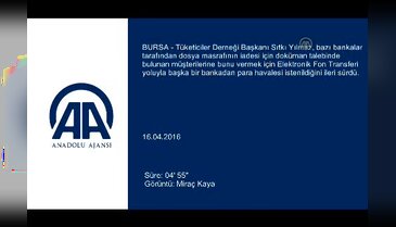 Dosya masrafı iadesinde EFT ile para istenildiği iddiası