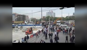Taksim'de 1 Mayıs hazırlığı